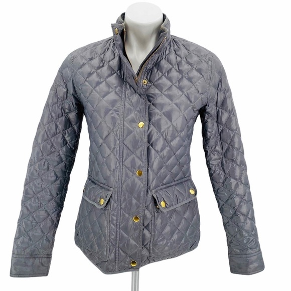 J. CREW Quilted Down Filled Gray Puffer Jacket Size S - Picture 5 of 10